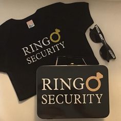 the ring security shirt and sunglasses are on display