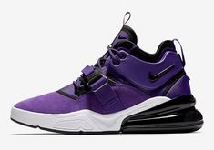 European Mens Fashion, Air Force 270, Air 270, Cute Couple Shirts, 270 Nike, Running Nike, Marathon Running Shoes, Purple Suede, Nike Air Max 270