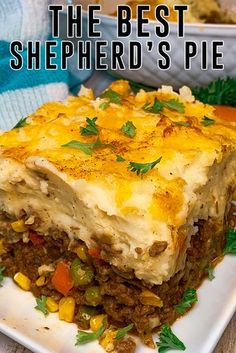 the best shepherd's pie on a white plate