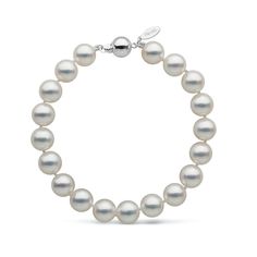 When you slip this bracelet onto your wrist your day will change. You will catch yourself staring, mesmerized by a luster and ever-changing play of subtle colors most never experience. It's a beauty only found in the finest, top-graded hanadama akoya pearls. You will truly enjoy wearing this bracelet. The pearls in this bracelet measure 8.5-9.0 mm, a substantial size for akoya, but still wearable every day. Each pearl is individually knotted on twin silk, and the bracelet is finished with a soli Rare Pearls, Cultured Pearl Bracelet, Laboratory Science, Jewelry Appraisal, Pearl Types, Akoya Pearls, Pearl Size, Pricing Jewelry, Cultured Pearls