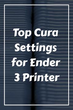 Text overlay reads 'Top Cura Settings for Ender 3 Printer' against a backdrop with a vertical split, suggesting a comparison or before-and-after scenario related to 3D printing settings. Creality Ender 3 Pro, Ender 3 V2, Ender 3 Pro, Full Potential, Innovation Technology, 3d Printer, 3d Printing