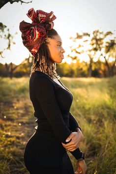 "Women's full head scarf made with multicolored African fabric.  This scarf measures 72\" x 18\", and is made to fully cover the head. User can also style it however they want.  If you have questions or want more information about this cute head scarf or bulk ordering for any event, please feel free to make contact and we'll be happy to help! Wash cold with similar colors. Hang to dry Please note that there may be factors that could affect the perceived color of an item. Also, due to different p Cute Head Scarf, Headwraps For Natural Hair, African Headwrap, Short Locs, Posing Guide, Boho Girl, Handmade African, Phone Screens, Afro Punk