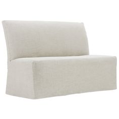 an upholstered chair with a white background