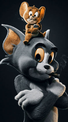 a cartoon character riding on the back of a squirrel