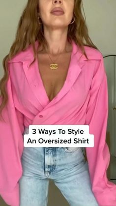 3 WAYS TO STYLE AN OVERSIZED SHIRT | Trending fashion outfits, Casual outfits, Diy fashion Shirt Hacks, Diy Vetement, Diy Fashion Hacks, Diy Fashion Clothing, Diy Clothes Life Hacks, Trending Fashion Outfits, Fashion Hacks Clothes, Refashion Clothes, Looks Chic