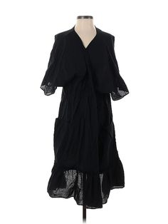 Essenze Cocktail Dress Size: 28 Black Dresses - used. No Fabric Content, Wrap, Cold Shoulder, Midi/Calf Length, 3/4 Sleeve | Essenze Cocktail Dress - Wrap: Black Dresses - Used - Size 28 Black 3/4 Sleeve Beach Dress, Black Beach Dress With 3/4 Sleeve, Black Midi Dress With 3/4 Sleeve For Spring, Dress Wrap, Black Cocktail, Black Cocktail Dress, Black Dresses, Cold Shoulder, Wrap Dress