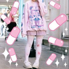 Menhera Core, Menhera Kei Fashion, Yami Kawaii Outfit, Galaxy Shoes, Kawaii Outfits, Medical Fashion