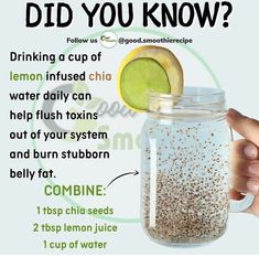 Chia Water, Lemon Water Benefits, Take Up Space, Water Benefits, Home Health Remedies, Diet Drinks, Health And Fitness Articles, Good Smoothies, Healthy Drinks Recipes