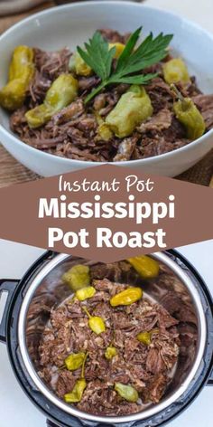 the instant pot mississippi pot roast recipe is ready to be eaten