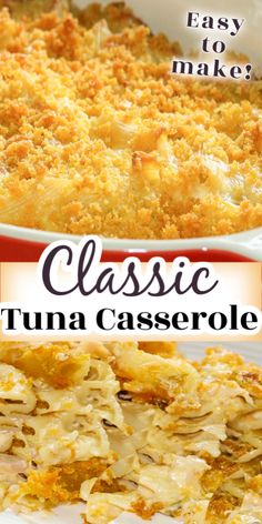 an easy casserole made with tuna and cheese