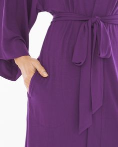 Why you’ll love it: Designed to match our sleepwear, this short robe adds a layer of comfort and fashion to your loungewear. Details Long sleeves. Pockets at sides. Attached belt. 38" length. 93% rayon, 7% spandex. Machine wash. Imported. Online Exclusive. V-neck Robe With Tie Waist For Loungewear, Sleepwear With Pockets, Tie Waist Wrap Sleepwear For Loungewear, Wrap Sleepwear With Tie Waist For Loungewear, Tie Waist Wrap Sleepwear, Long Sleeve Sleep Robe With Tie Waist, Long Sleeve Robe With Tie Waist For Lounging, Long Sleeve Tie Waist Sleep Robe, Spring Lounging Robe With Tie Waist