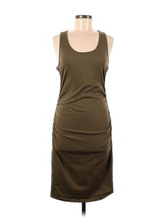 Missufe Casual Dress Size: Medium Brown Dresses - used. 95% COTTON, 5% SPANDEX, Midi, Scoop Neck, Solid, Midi/Calf Length, Sleeveless | Missufe Casual Dress: Brown Solid Dresses - Size Medium Casual Ruched Sheath Midi Dress, Casual Sheath Stretch Dress, Casual Stretch Sheath Dress, Casual Sheath Dress With Stretch, Casual Ruched Sheath Dress, Casual Stretch Sheath Sleeveless Dress, Casual Sheath Mini Dress With Ruched Detail, Casual Ruched Sheath Mini Dress, Medium Brown