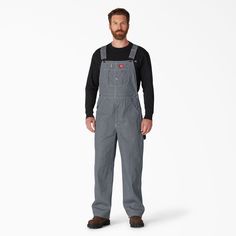 Cover. Function. Dependability. This hickory stripe overall has it all. Packed with features that help haul whatever tools you need, it's easy to see why these have been a go-to worksite staple for more than a century. Hickory Stripe Overalls, Overalls For Men, Dickies Overalls, Coveralls Mens, Cargo Work Pants, Overalls Men, Dickies Workwear, Bib Overalls, Twill Pants