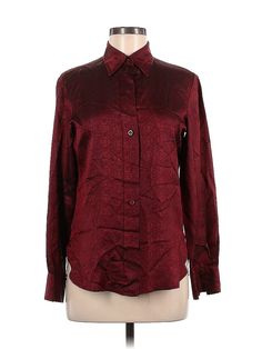 Philosophy di Alberta Ferretti Long Sleeve Button Down Shirt Size: 4 Tops - used. 52% RAYON, 48% ACETATE, Paisley | Philosophy di Alberta Ferretti Long Sleeve Button Down Shirt: Burgundy Paisley Tops - Size 4 Elegant Paisley Print Button-up Tops, Fitted Button-up Paisley Print Blouse, Classic Paisley Print Button-up Tops, Classic Button-up Top With Paisley Print, Paisley Top, Button Down, Alberta Ferretti, Philosophy, Button Downs