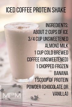 the ingredients for iced coffee protein shake