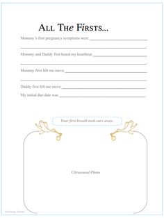 an all the firsts printable