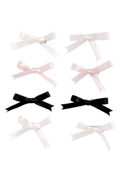 four different types of bows tied together