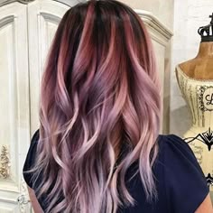 Beautiful color by Ans • @hairloungenyc ••• #balayageombre #ombre #sohostylist… Hair Color Plum, Plum Hair, Ombre Hair Blonde, Hair Color Pink, Ombre Hair Color, Hair Color And Cut