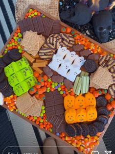 a tray filled with lots of different types of food