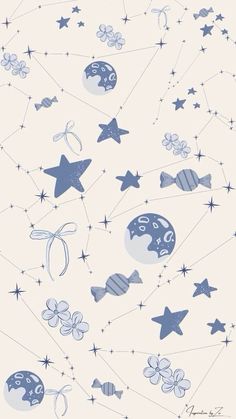 an image of stars and planets on a white background with blue lines in the middle