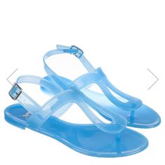 Nwt See Pix For Details Polyvinyl Flexible Material Thong Design Slingback Side Buckle Closure All Man Made Materials *Some Sizes May Not Have Boxes #33 Jelly Flats, Flat Sandals, Jelly, Color Blue, Buckle, Women Shoes, Sandals, Women Shopping, Blue