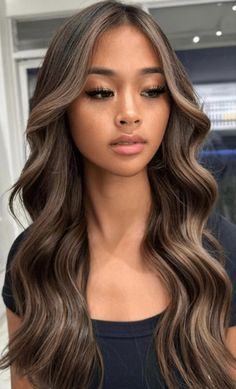 Blonde Highlight Ideas For Brown Hair, Highlights In Brunette Hair, Blonde Hair With Dark Highlights, Burnett Hair, Highlights Brunette, Light Brunette Hair, Brown Hair Inspiration, Highlights For Dark Brown Hair, Buah Naga