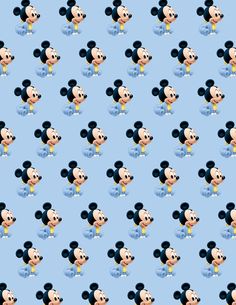 a mickey mouse pattern on a blue background