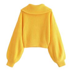 Style: commuting Size: S M L Color: yellow Trendy Spring Polo Sweater, Fitted Yellow Turtleneck Sweater, Yellow Winter Sweater For Work, Yellow Turtleneck Top For Spring, Yellow Winter Sweater For Workwear, Yellow Spring Top With Ribbed Collar, Yellow Trendy Turtleneck Top, Yellow Turtleneck Top For Winter, Yellow Long Sleeve Sweater With Ribbed Cuffs