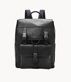 Weston Backpack - SBG1283001 - Fossil Mens Backpack Fashion, Leather Backpack For Men, Work Backpack, Backpack Free, Luggage Strap, Black Leather Backpack, Fossil Bags, Leather Products, Backpack Straps