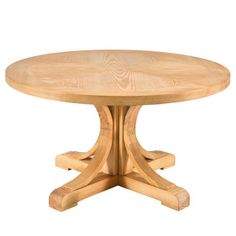 a round wooden table with four legs on an isolated white background for use as a centerpiece