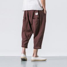 Brand Name: Bird MountainApplicable Season: Spring and SummerOrigin: Mainland ChinaCN: ZhejiangMaterial: CottonApplicable Scene: CasualPant Style: Cross-pantsStyle: Chinese StyleModel Number: 1104Thickness: LightweightWaist Type: ... Mens Baggy Pants, Style Harem Pants, Simple Sweatshirt, Cropped Linen Trousers, Leisure Suit, Linen Crops, Pants Summer, Baggy Pants, Baggy Pant