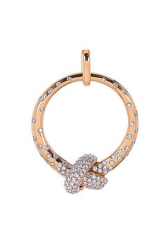 THE LOVE KNOT BY CORALIE-Circle Pendant-ROSE GOLD Rose Gold Pave Setting Round Pendant Jewelry, Rose Gold Jewelry With Pave Setting In Round Pendant, Rose Gold Jewelry With Pave Setting Round Pendant, Remodelled Jewellery, Jewelry Portfolio, Diamond Knot, Circle Jewelry, Pearl Jewels, Y2k Jewelry