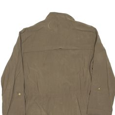 Item is in used condition. Small mark to left sleeve. >Size: XS >Armpit To Armpit: 20" >Armpit To Cuff: 17" >Collar To Hem: 27" Solid Long Sleeve Windbreaker With Pockets, Khaki Long Sleeve Utility Windbreaker, Brown Long Sleeve Windbreaker With Pockets, Brown Cotton Long Sleeve Windbreaker, Solid Military Long Sleeve Windbreaker, Military Style Long Sleeve Windbreaker With Pockets, Military Style Long Sleeve Solid Windbreaker, Military Style Long Sleeve Windbreaker, Utility Sport Coat With Long Sleeves