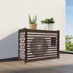 This exquisite air conditioner fence screen is the ideal solution for safeguarding your air-conditioner unit from potential dangers. With this screen in place, you can enjoy the uninterrupted and safe operation of your air-conditioner without any fear of malfunction or malfunctioning. This masterpiece of a fence screen is the ideal choice for those who value style, functionality, and security. YXSUN | YXSUN Air Conditioner Fence Screen 33.46 H x 43.31 W x 19.69 D in Brown | 33.46" H X 43.31" W X Air Conditioner Fence, Fence Screen, Air Conditioner Units, Outdoor Fencing, Fence Screening, Privacy Screen Outdoor, Outdoor Privacy, Privacy Screen, Air Conditioner