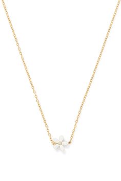 Sweet and floral. Features a white diamond center with your choice of enamel color petals. Elegant Enamel Flower Shaped Jewelry, Delicate Diamond White Flower Jewelry, Elegant Enamel Flower Pendant Jewelry, White Gold Flower Charm Necklace, Elegant White Flower Necklace With Delicate Chain, White Enamel Jewelry For Anniversary, Elegant Enamel Jewelry With Delicate Chain, Dainty Flower-shaped Enamel Jewelry, Fine Jewelry With White Flower Charm