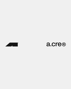 the logo for a cre company is shown in black and white, with an arrow pointing