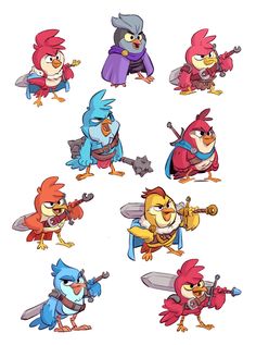 Bird Character Design Concept Art, Bird Character Design, Concept Artist Portfolio, Derek Laufman, Walking Cartoon, Bird Mascot, Bird Character, Archer Characters, Skins Characters