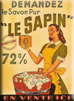 an old french poster advertising soaps and bath products for women in the early 20th century