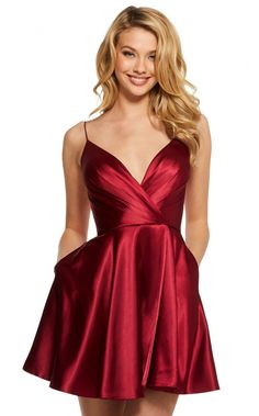 Sherri Hill 53031 Wine After Prom Dresses, Wine Dresses, Sherri Hill Short Dresses, Short Satin Dress, Sherri Hill Prom Dresses, Prom Dress Styles, Satin Short, Prom Designs, Red Dress Short