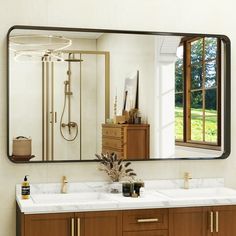 Description: This bathroom mirror has a deeper aluminum alloy frame than a common one, which enjoys a elaborate and unique design to add more sense of metallic texture. With high-quality glass and aluminum alloy, the mirror can be a beautiful piece in your room. Design: Deep framed bathroom mirror Material:Aluminum Alloy & Float Mirror Color:Black/Gold/Silver Size:22x 3024x 36, 30 x 4030x 48 Size: 30 x 48. Corner Vanity, Metallic Texture, Vanity Wall Mirror, Mirror Material, Mirror Color, Glass And Aluminium, Feather Wall, Gold Feathers, Bathroom Update