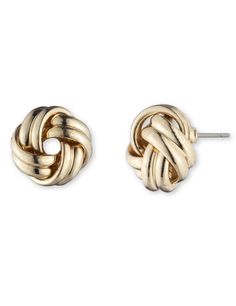 Anne Klein Gold Tone Gold Knot Stud Earrings Gold Knot Earrings, Knot Stud Earrings, Knot Studs, Knot Earrings, Modern Earrings, Anne Klein, Gold Earrings Studs, Timeless Design, Gold Earrings