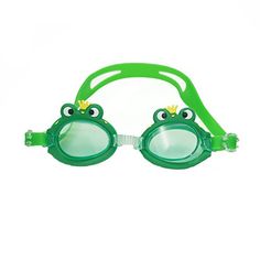 a pair of green goggles with googly eyes