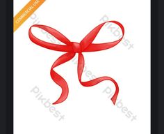 a red ribbon on a white background