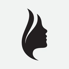 the silhouette of a woman's head with long hair