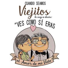 a couple kissing each other in front of a banner with the words, vies como si