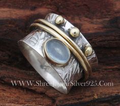 Sterling Silver Boho Jewelry, Wide Wedding Rings, Silver Boho Jewelry, Silver Wedding Ring, Ethiopian Opal Ring, Fidget Rings, Meditation Rings, Aquamarine Ring, Silver Wedding Rings