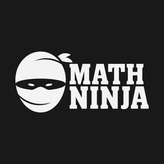 a black and white logo with the words math ninja on it's back side