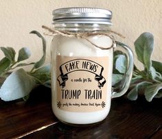 Funny Trump Soy Candle | Gag Gift Trump Gift Ideas - {{ The Gift Gala Shop}} Funny Best Friend Gifts, Engagement Candle, Funny Coworker Gifts, Boss Lady Gifts, Cotton Core, Candle Cover, Clean Fragrance, Hand Poured Soy Candles, Funny Candles