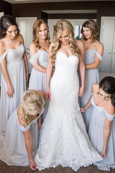 Bride Fashion, Grey Bridesmaid Dresses, Bridesmaid Dresses Online, Long Bridesmaid Dress, Wonderland Wedding, Blue Bridesmaids, Chiffon Bridesmaid Dress, Long Bridesmaid Dresses