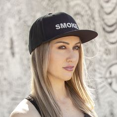 SMOKE® CORE 6 Panel Snapback Hat. Details 100% polyester front and back. Two front panels. Reinforced 8-row stitching on the visor. All black fabric undervisor, sweatband, and adjustable plastic snap. Shipping & Returns See our Shipping and Returns policies. Snapback Hats, Black Fabric, All Black, The Row, Hats